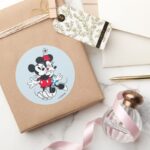Mickey Minnie Forever Love Classic Round Sticker