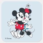 Mickey Minnie Forever Love Square Sticker