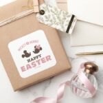 Mickey Minnie Happy Easter Square Sticker