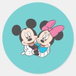 Mickey Minnie Hugging Classic Round Sticker