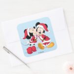 Mickey Minnie Jingle Bell Fun Square Sticker