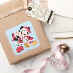 Mickey Minnie Jingle Bell Fun Square Sticker