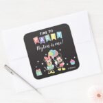 Mickey Minnie Time To Party Square Sticker
