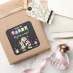 Mickey Minnie Time To Party Square Sticker