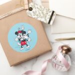 Mickey Minnie Two Of A Kind Classic Round Sticker
