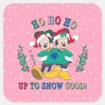 Mickey Minnie Up To Snow Good Square Sticker