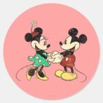 Mickey Minnie Vintage Classic Round Sticker