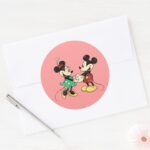 Mickey Minnie Vintage Classic Round Sticker