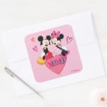 Mickey Minnie XOXO Valentine Square Sticker