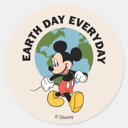 Mickey Earth Day Everyday Classic Round Sticker