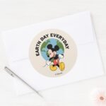 Mickey Earth Day Everyday Classic Round Sticker