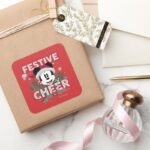 Mickey Festive Cheer Square Sticker