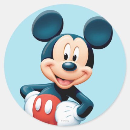 Mickey Hands On Hips Classic Round Sticker