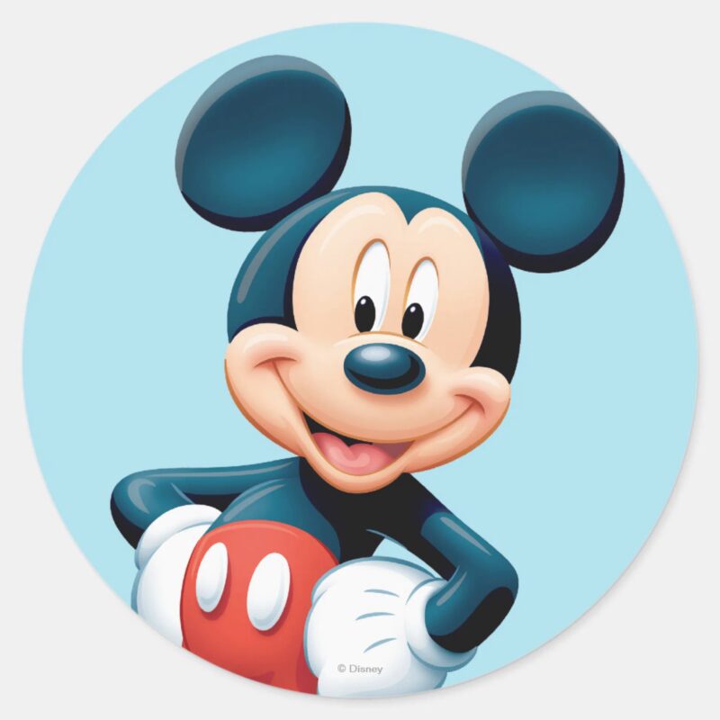 Mickey Hands On Hips Classic Round Sticker