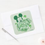 Mickey Irish I Had A Pizza Square Sticker