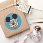 Mickey Mickey Tropical Sunglasses Classic Round Sticker