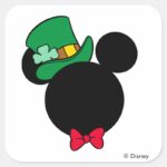 Mickey St. Patricks Day Icon Square Sticker