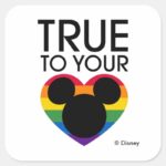 Mickey True To Your Heart Square Sticker