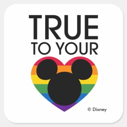 Mickey True To Your Heart Square Sticker