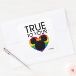 Mickey True To Your Heart Square Sticker