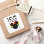 Mickey True To Your Heart Square Sticker