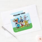 Mickey And Friends Golf Birthday Thank You Square Sticker