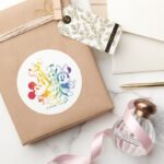 Mickey And Friends Happy Rainbow Classic Round Sticker