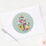 Mickey And Friends Christmas Pyramid Classic Round Sticker