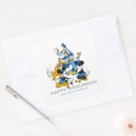 Mickey And Friends Happy Hanukkah Personalized Square Sticker