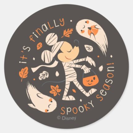 Mickeys Mummy Magic Spooky Season Fun Classic Round Sticker