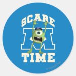 Mike Scare Time Classic Round Sticker