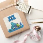 Mike And Sulley Reading Square Sticker