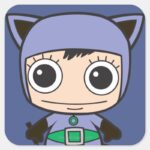 Mini Cat Woman Square Sticker