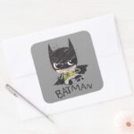 Mini Classic Batman Sketch Square Sticker