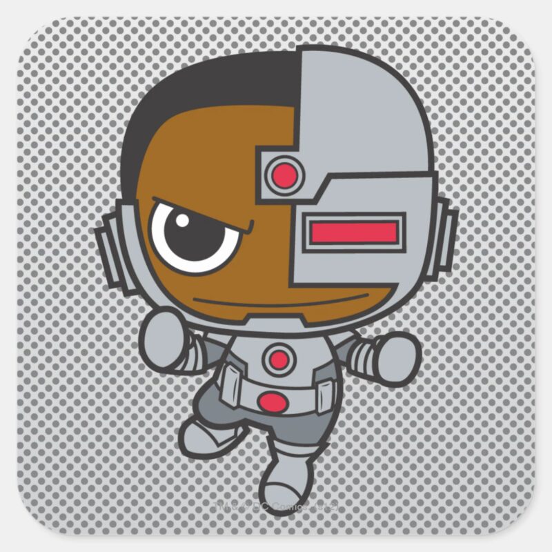 Mini Cyborg Square Sticker Mini Cyborg Square Sticker