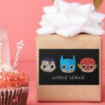 Mini Justice League Heads Sketch Rectangular Sticker