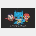 Mini Justice League Sketch Rectangular Sticker