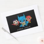 Mini Justice League Sketch Rectangular Sticker