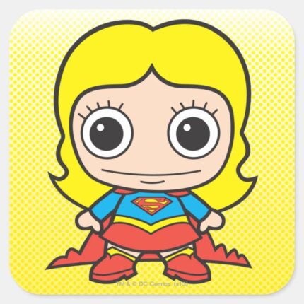 Mini Supergirl Square Sticker