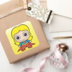 Mini Supergirl Square Sticker