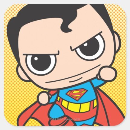 Mini Superman Flying Square Sticker