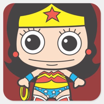 Mini Wonder Woman Square Sticker