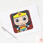 Mini Wonder Woman Square Sticker