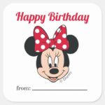 Minnie Mouse Bow A Gift From Birthday Square Sticker