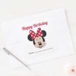Minnie Mouse Bow A Gift From Birthday Square Sticker