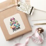 Minnie Mouse Flowers For Mom Square Sticker