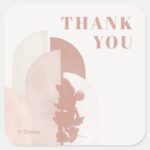 Minnie Mouse Boho Birthday Square Sticker
