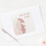 Minnie Mouse Boho Birthday Square Sticker