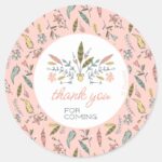 Minnie Mouse Boho Festival Birthday Classic Round Sticker