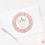 Minnie Mouse Boho Festival Birthday Classic Round Sticker